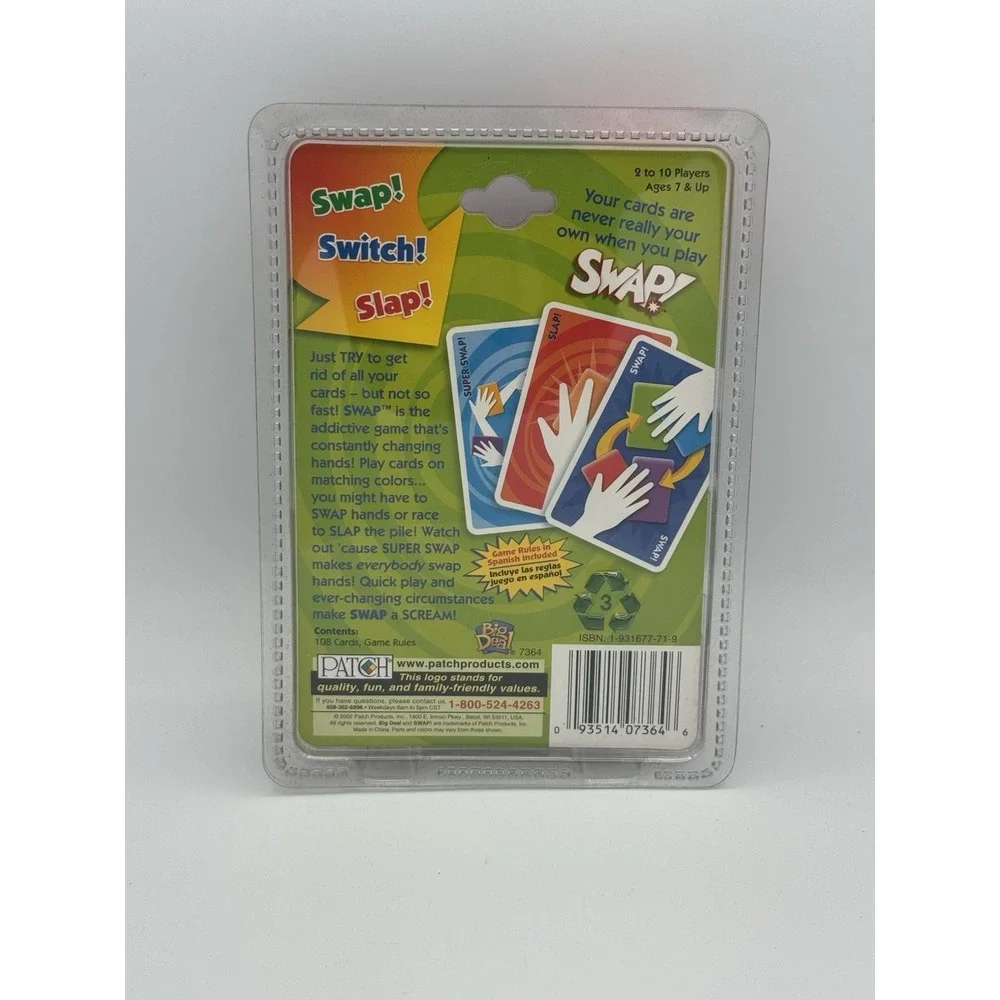 SWAP!‎ Switch! Slap! Card Game - 2002 Patch  Big Deal - New Sealed